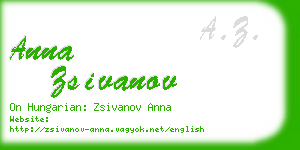 anna zsivanov business card